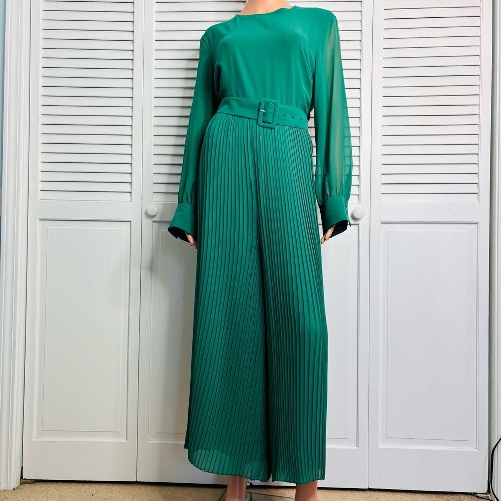 ZARA Green Pleated Jumpsuit Size XXL❗️PRICE IS FIRM❗️ - Picture 2 of 12
